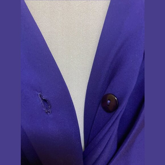 Alexandra deep purple short sleeve drape neck blouse - Picture 6 of 6